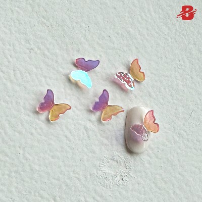 3D 레인보우 나비 파츠 4종 (5개입) 봄네일아트 네일파츠