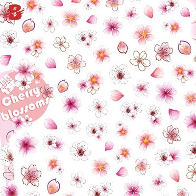체리 블라썸 네일스티커 (1매입) 봄네일아트 셀프네일 아트재료 벚꽃 플라워